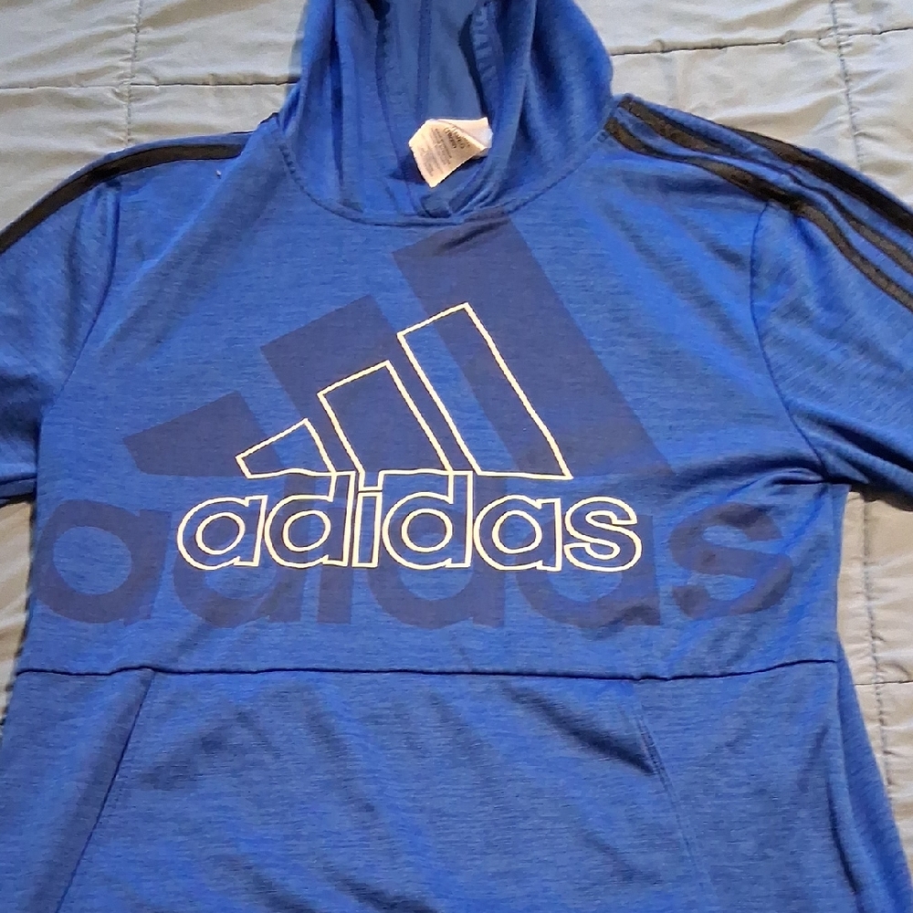 Adidas Kids Royal Blue Hoodie with Black Accents